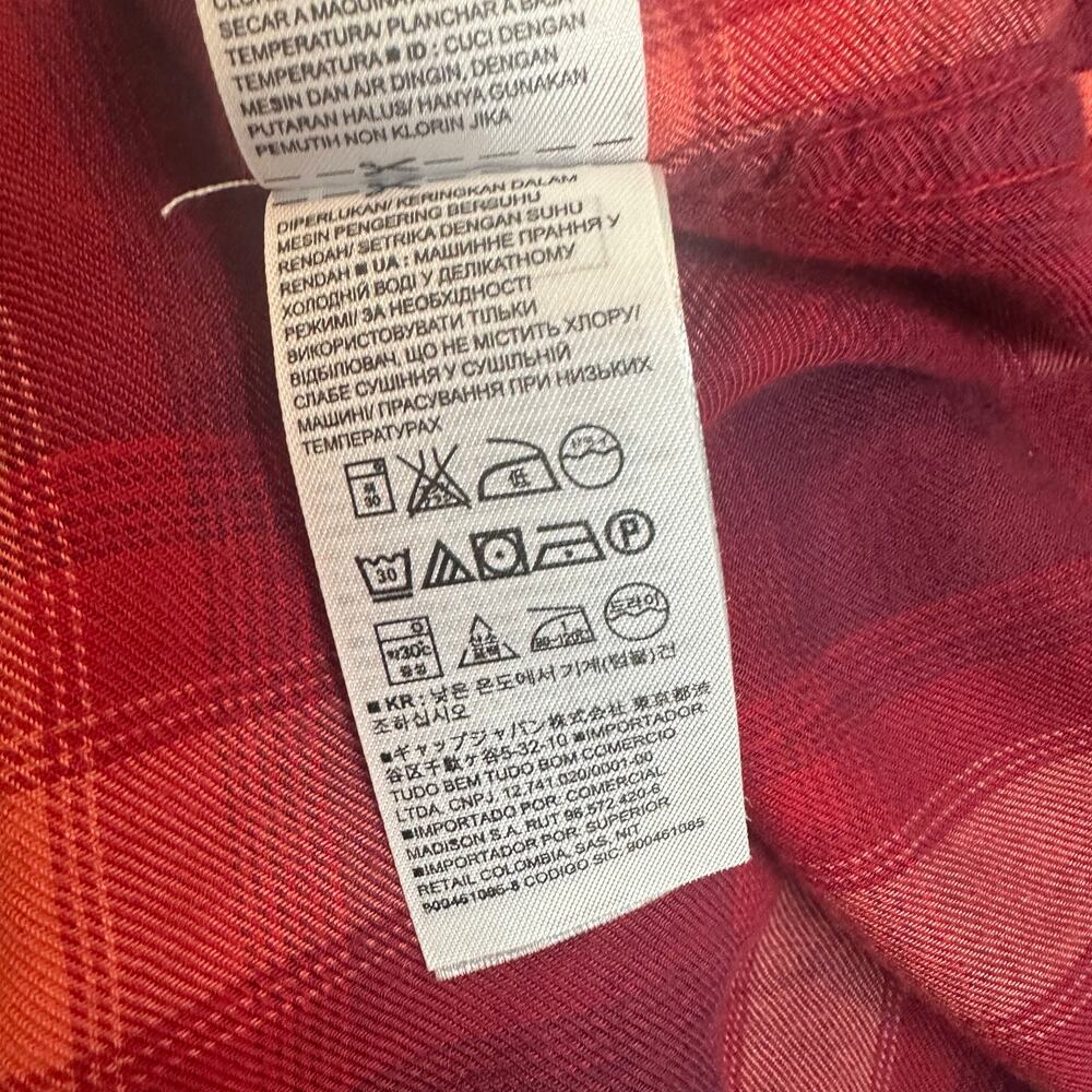 Gap X Pendleton Red Flannel Viscose Soft Plaid Bu… - image 8